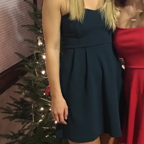Forever 21 Green/ Teal Strapless Mini Dress - Picture 9 of 9